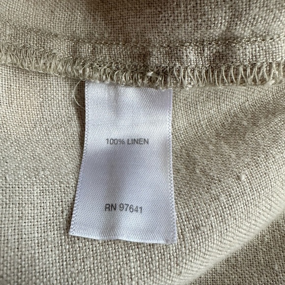 J. Jill Love Linen 100% Linen Wide Leg Drawstring Waist Size Large Cream - Picture 5 of 5